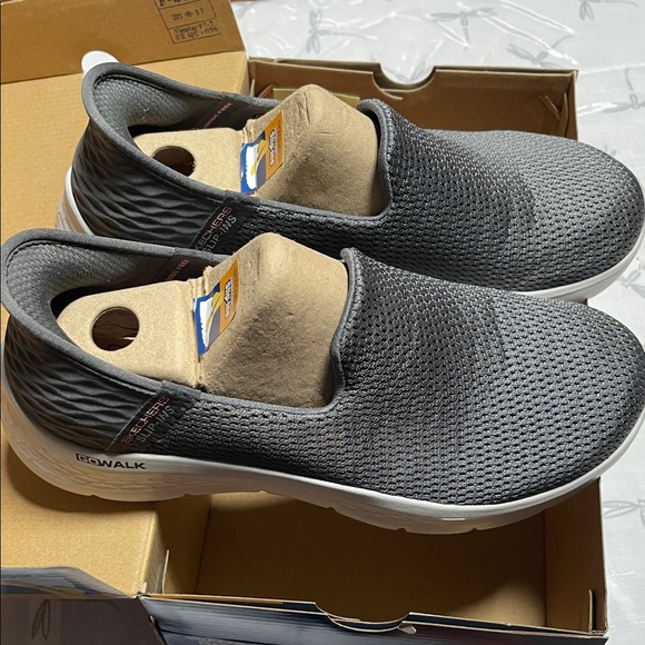 Skechers Gray Slip-On Loafers - Picture 1 of 6